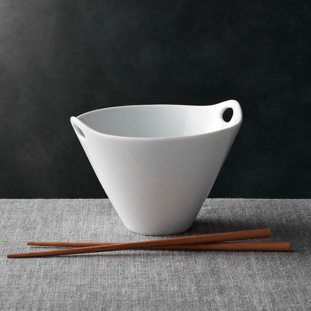 Crate&Barrel Noodle Bowl with Bamboo Chopsticks - Picture 3 of 3